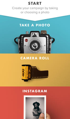 <p>After selecting a photo, a "campaign" screen asks for a link (where readers can purchase the product), a title, and a message.</p>