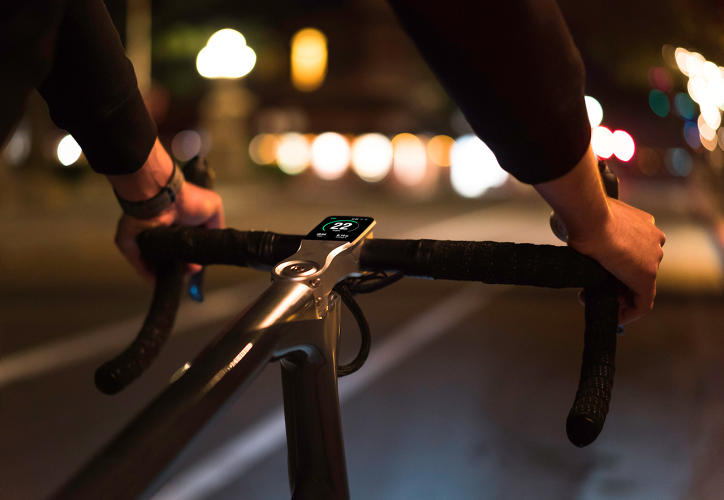 <p>As you pedal, a dynamo front hub charges a battery that keeps all of the electronics going, including the LED lights.</p>