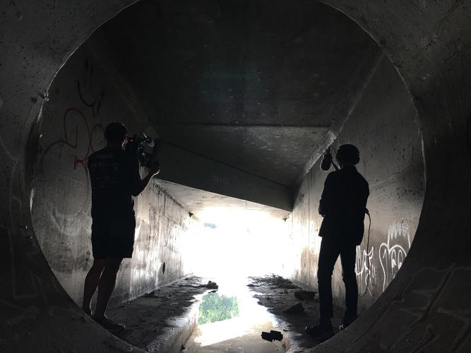 <p>Another scene from the making of <em>Exquisite Corpse</em>, Kerry Long's documentary about the L.A. River</p>