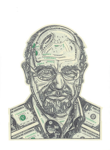 A Portrait Of The Guy On Your Dollar Bill, Made Out Of Dollar Bills ...