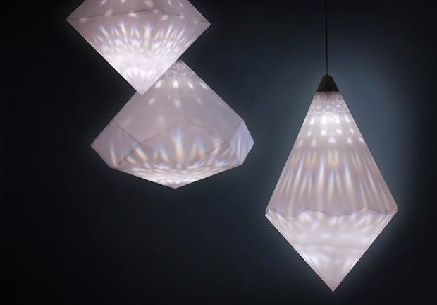 Yves Béhar's Paper Chandelier Powered By Crystal Light